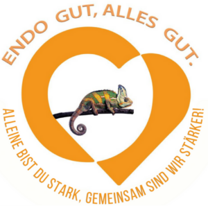 Logo "Endo gut, alles gut" mit Chamäleon