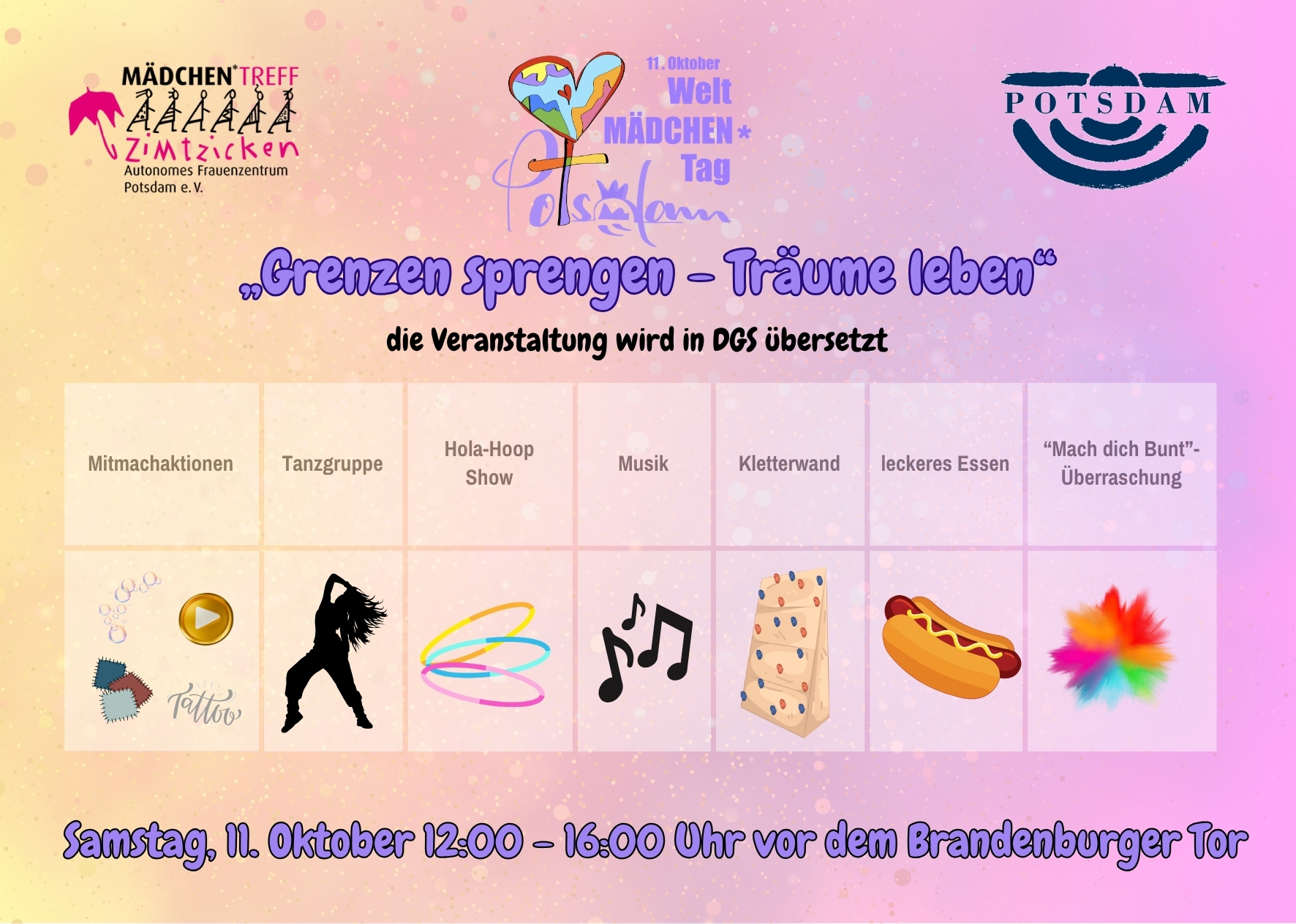 Weltmädchen*tag Potsdam: Grenzen sprengen - Träume leben